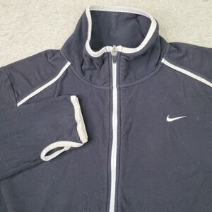 Vintage Nike Fleece Jacket‎ Youth XL (16-18) Black Full Zip Pockets Y2K